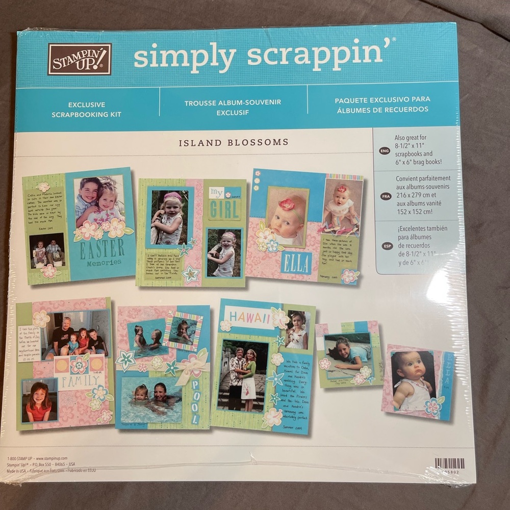 New Retired Stampin' Up Simply Scrapin' Scrapbooking Kit Island Blossoms